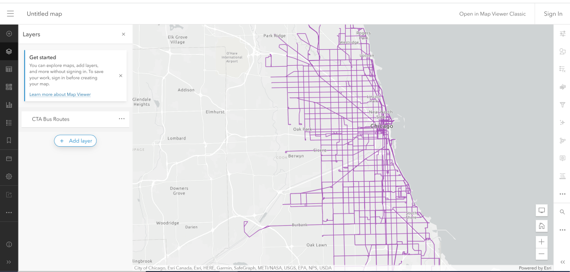 A map showing all CTA bus routes