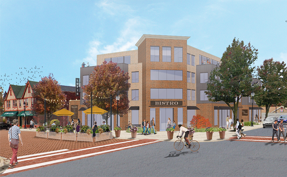 Rendering from Itasca downtown plan