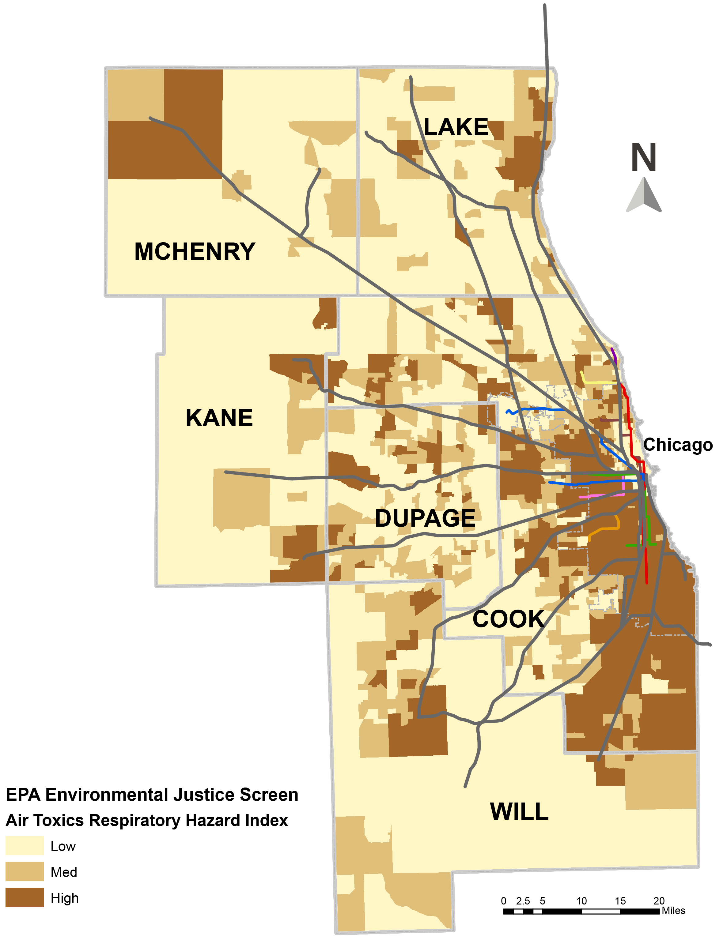 Intersection of Poor Air Quality and Concentrations of Low-Income Populations and People of Color as Defined by the U.S. Environmental Protection Agency (EPA)