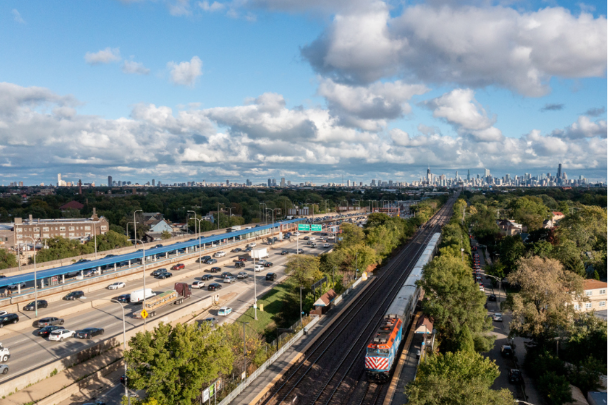 Metra aerial blueline