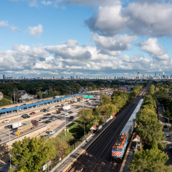 Metra aerial blueline